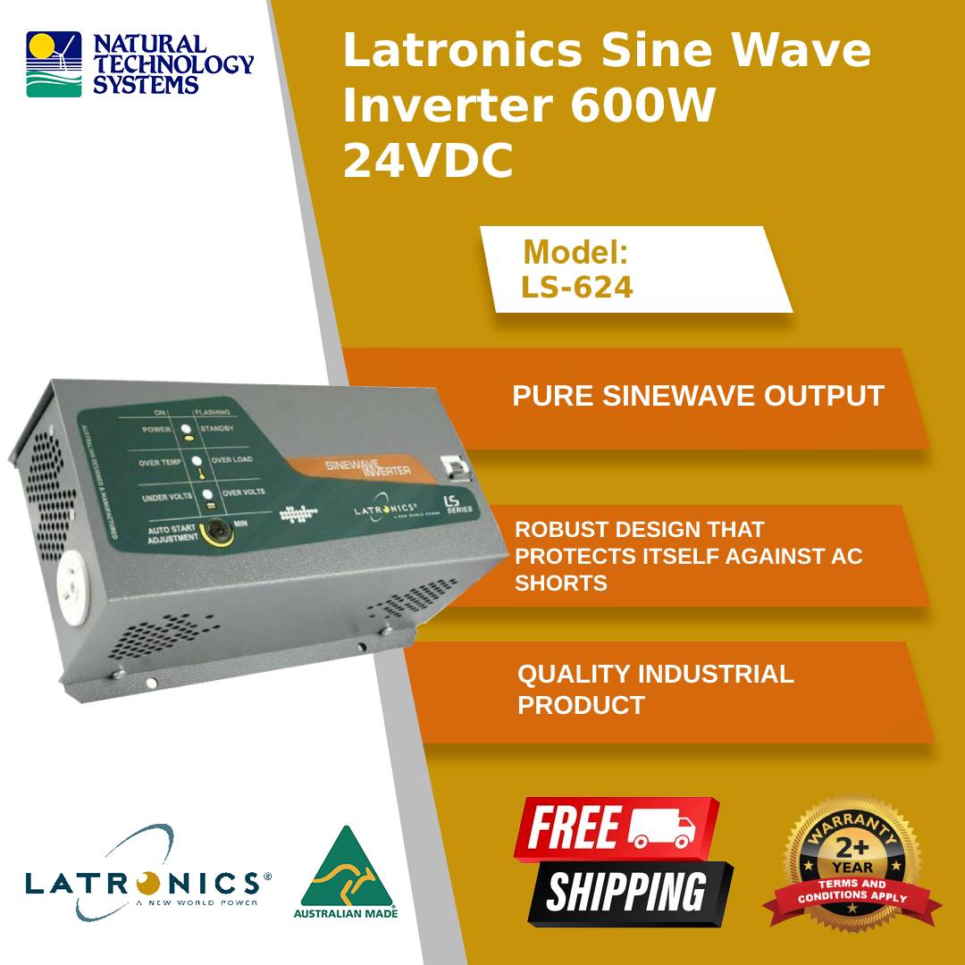 Latronics Sine Wave Inverter 600W 24VDC LS624