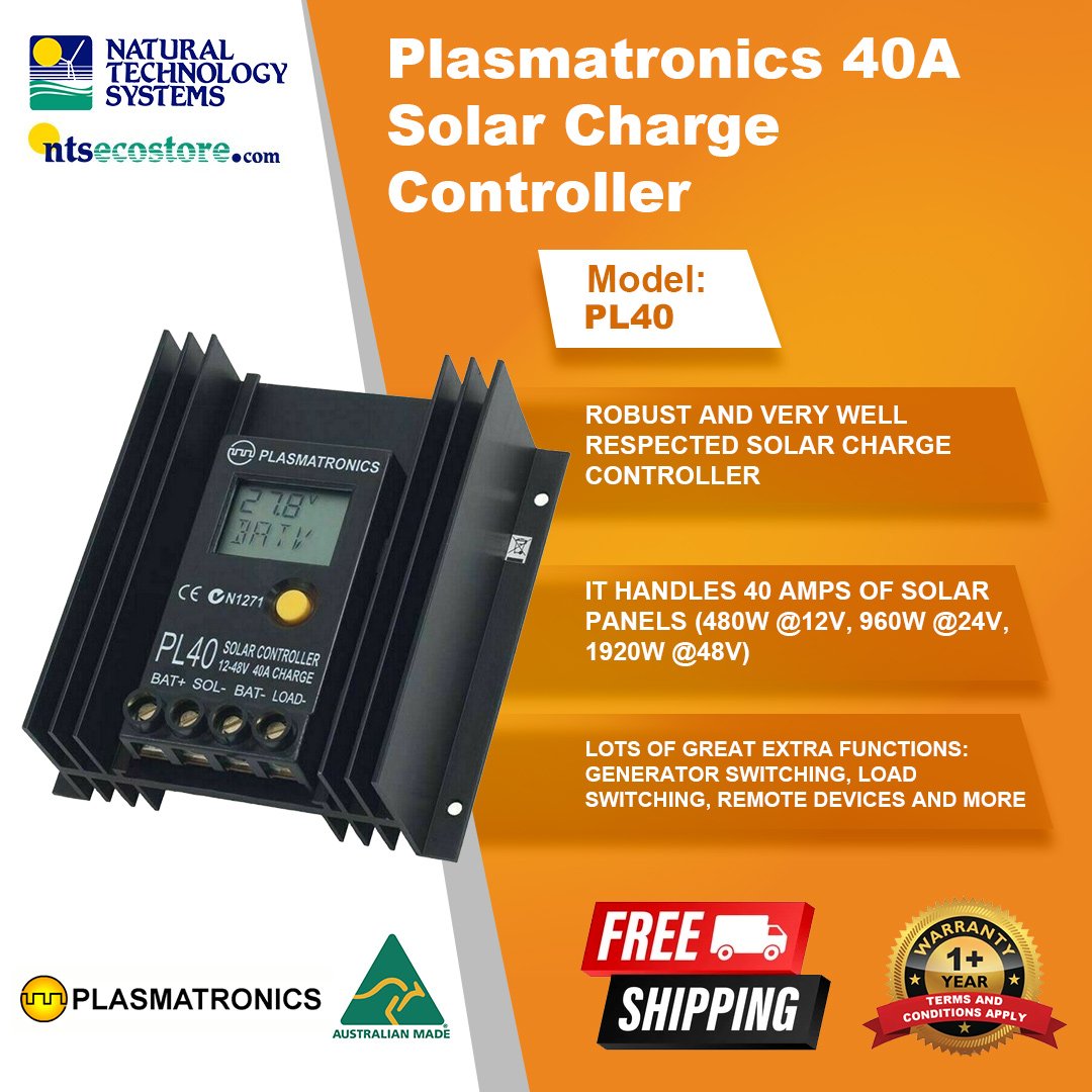 Plasmatronics PL Series Solar Charge Controller 40A PL40