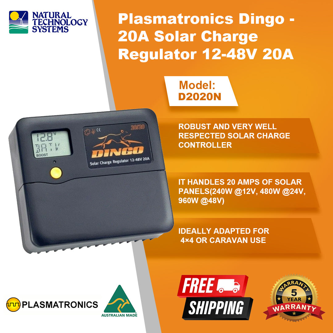 Plasmatronics Dingo Solar Charge Regulator 12-48V 20A D2020N