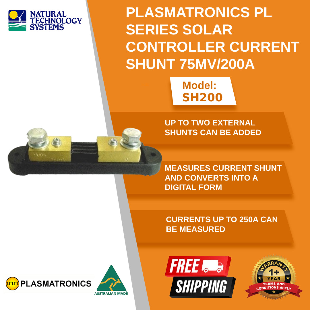 Plasmatronics PL Series Solar Controller Current Shunt 75mV 200A SH200