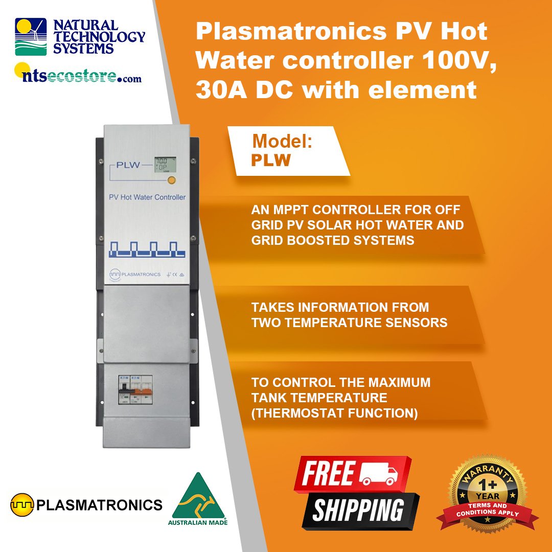 Plasmatronics PV Hot Water Controller 100V 30A DC w/Element PLW