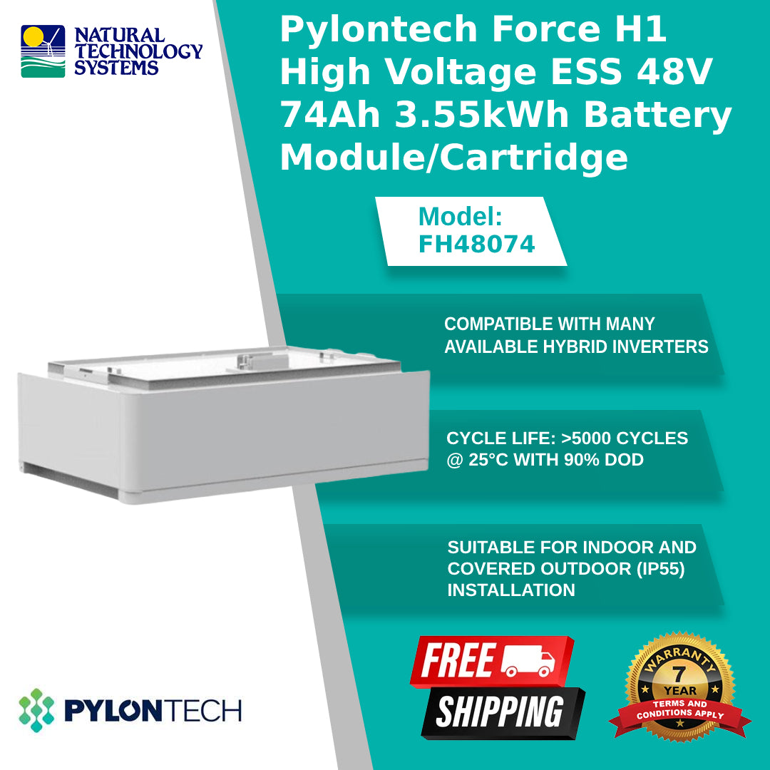 Pylontech Force H1 High Voltage ESS 48V 74Ah 3.55kWh Battery Module/Cartridge (FH48074)