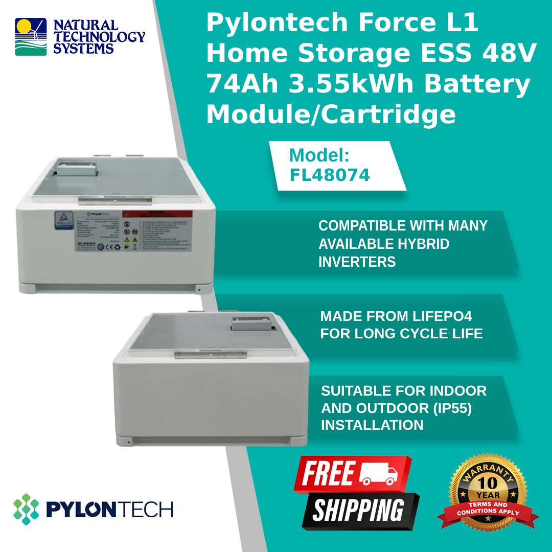 Pylontech Force L1 Home Storage ESS 48V 74Ah 3.55kWh Battery Module/Cartridge (FL48074)