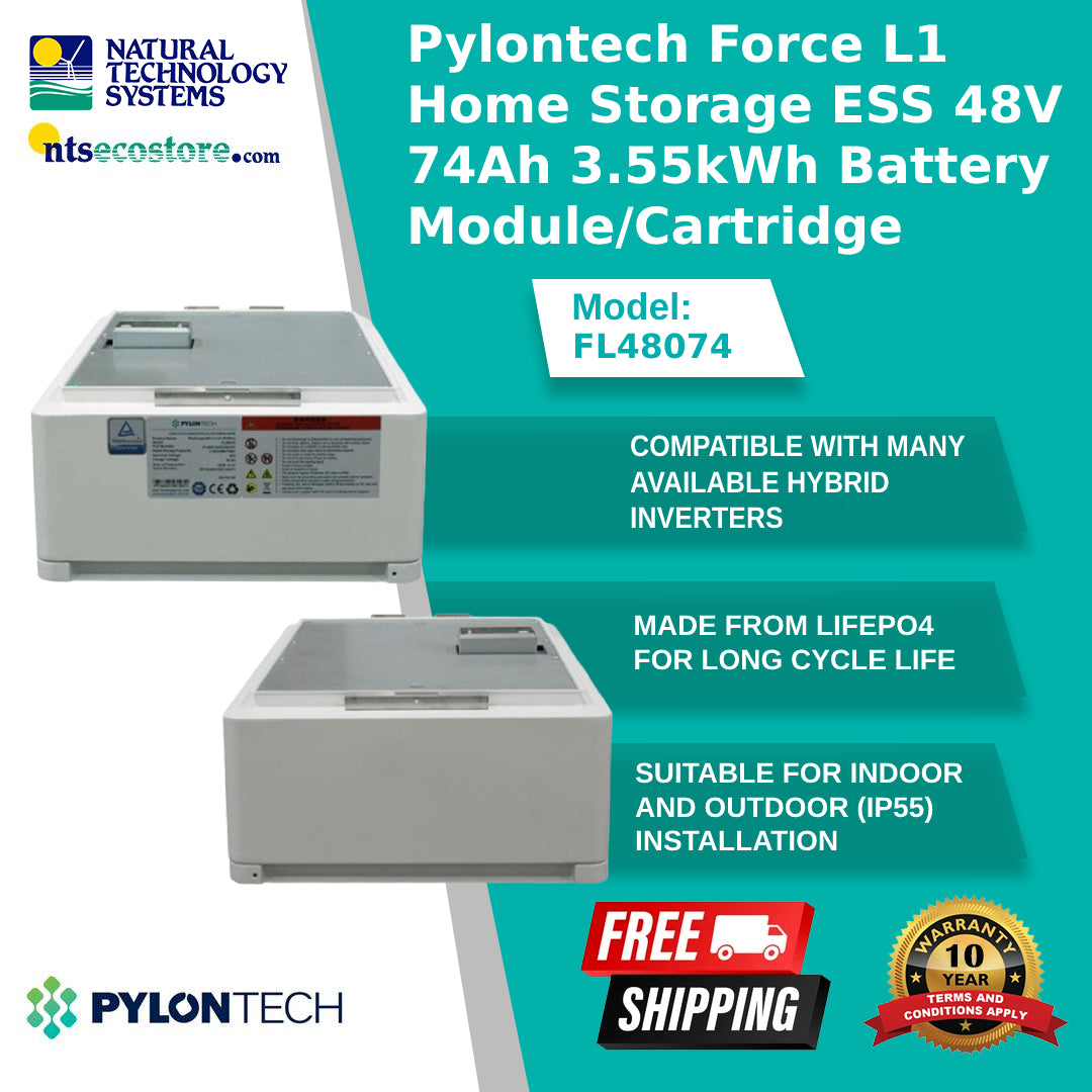 Pylontech Force L1 Home Storage ESS 48V 74Ah 3.55kWh Battery Module/Cartridge (FL48074)