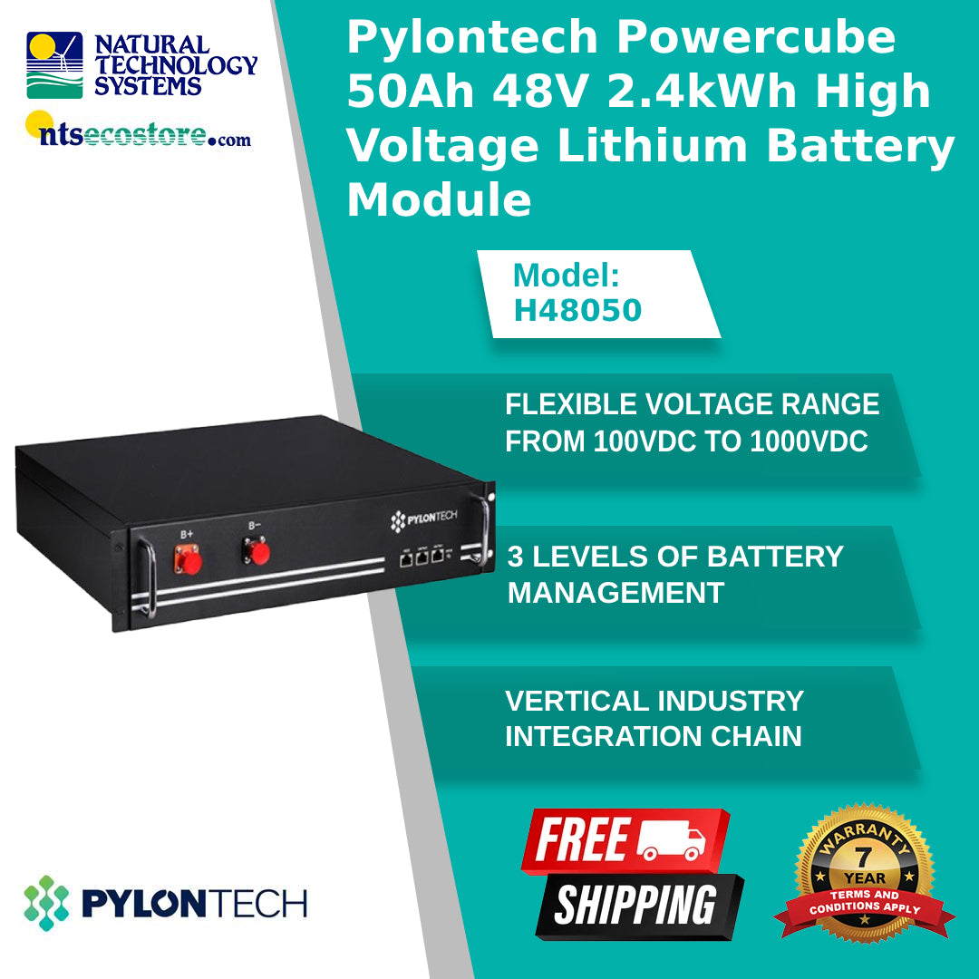 Pylontech Powercube 50Ah 48V 2.4kWh High Voltage Lithium Battery Module (H48050)
