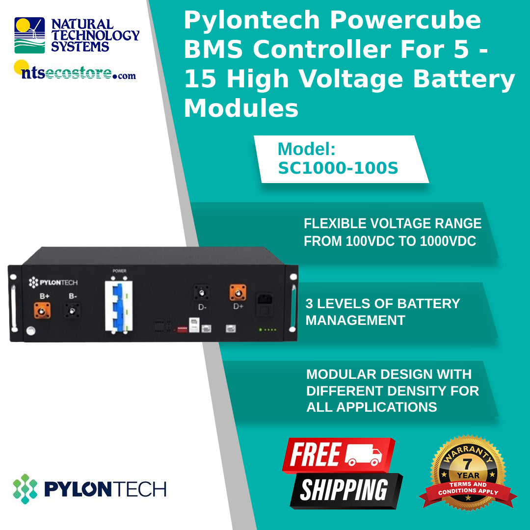 Pylontech Powercube BMS Controller For 5 - 15 High Voltage Battery Modules (SC1000-100S)