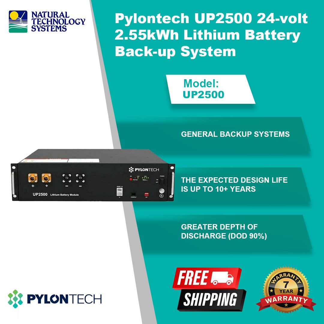 Pylontech 24-volt 2.55kWh Lithium Battery Back-up system (UP2500)