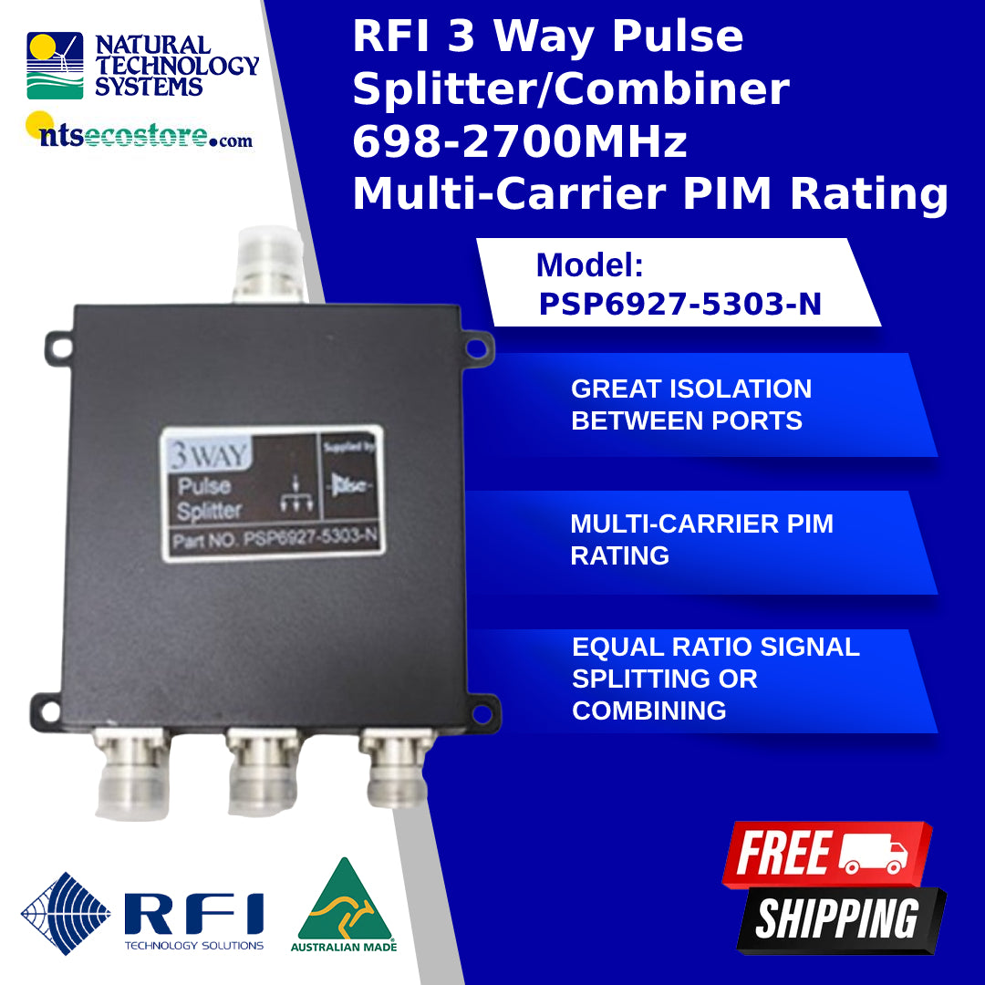 RFI 3 Way Pulse Splitter/Combiner 698-2700MHz Multi-Carrier PIM Rating PSP6927-5303-N