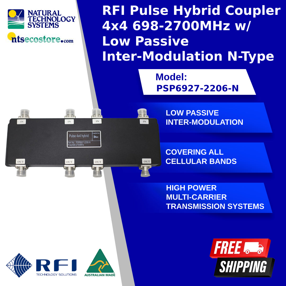 RFI Pulse Hybrid Coupler 4x4 698-2700MHz Low Passive Inter-Modulation N-Type PSP6927-2206-N