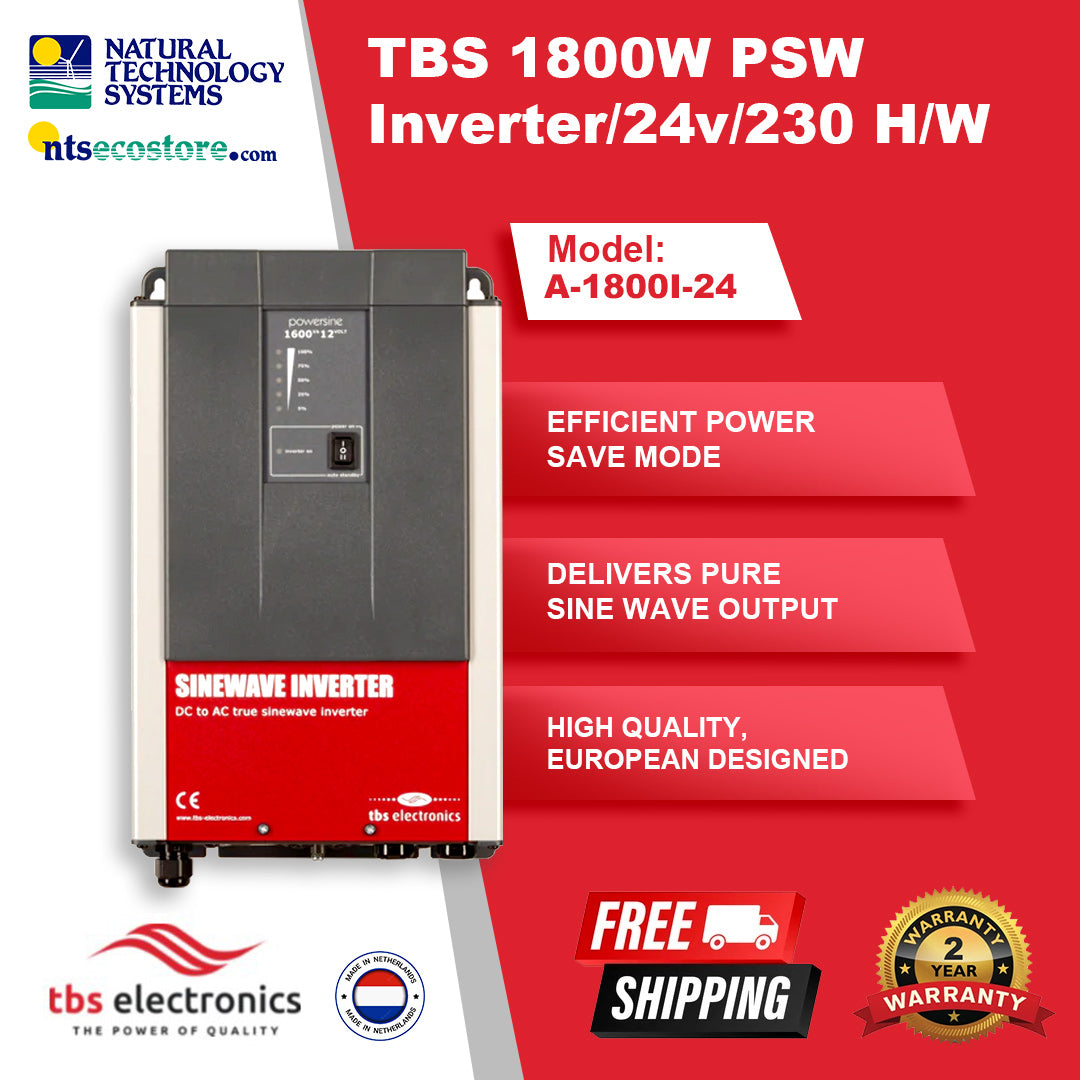 TBS 1800W PSW Inverter 24V 230 H/W A-1800I-24