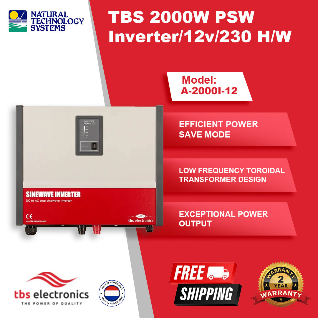 TBS 2000W PSW Inverter 12V/230 H/W A-2000I-12