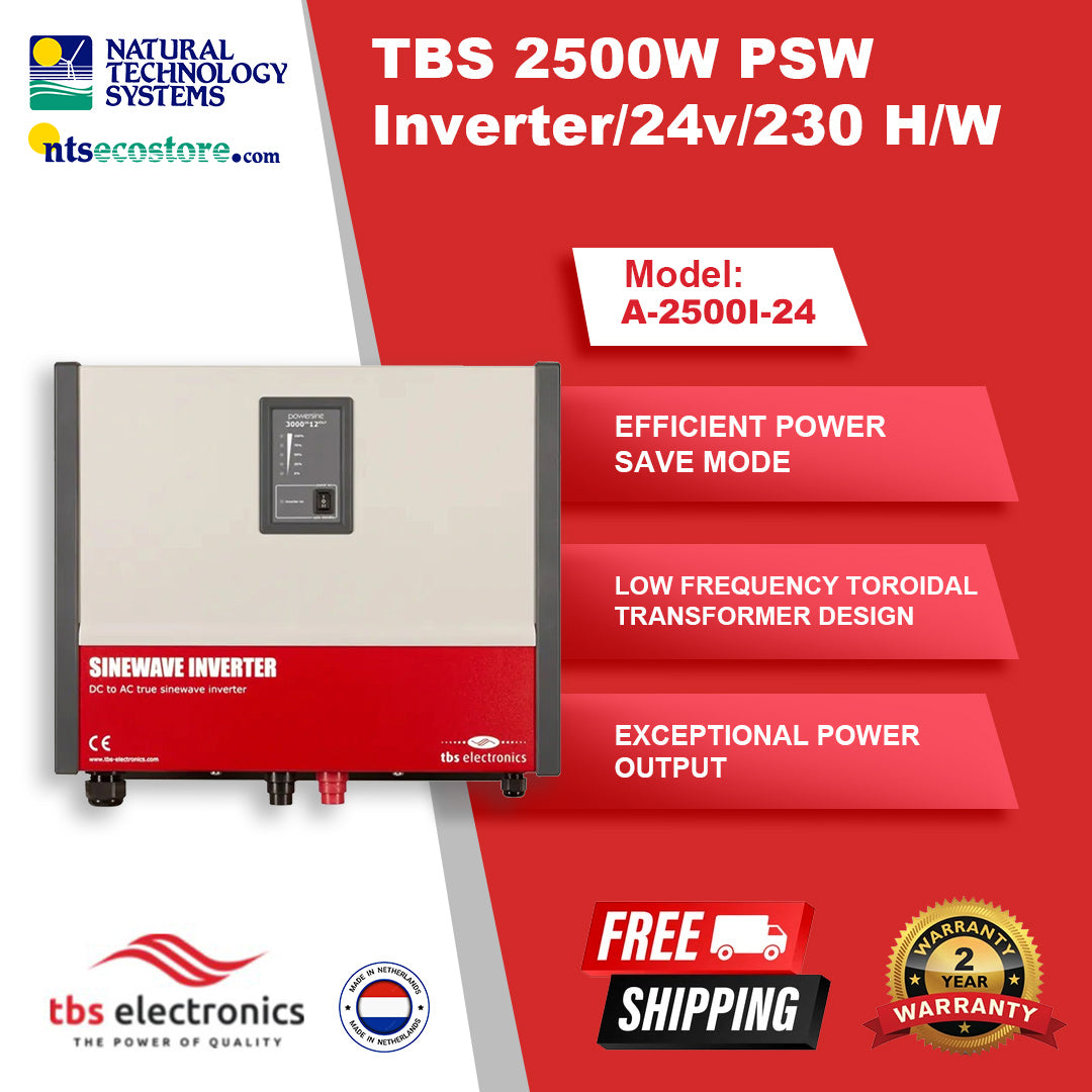 TBS 2500W PSW Inverter 24v/230 H/W A-2500I-24