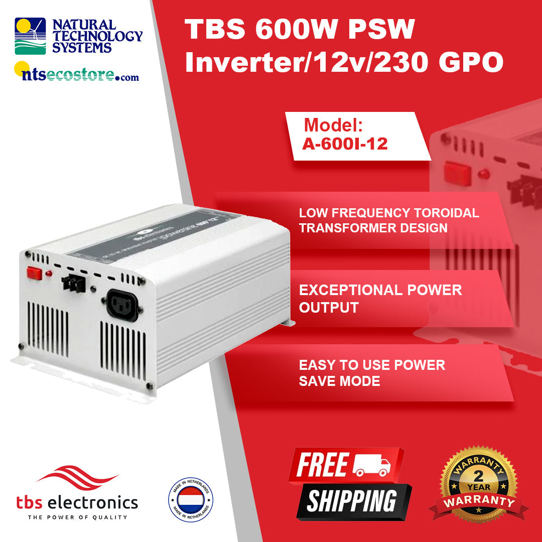 TBS 600W PSW Inverter 12V 230 GPO A-600I-12
