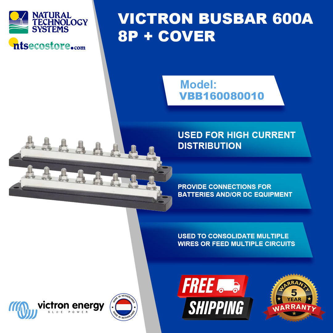 VICTRON BusBar 600A 8P + Cover (VBB160080010)