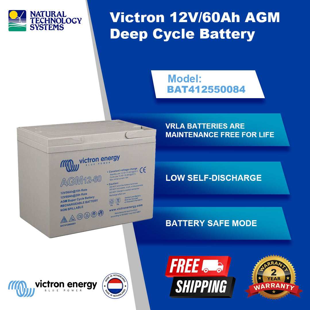 Victron 12V/60Ah AGM Deep Cycle Battery (BAT412550084)