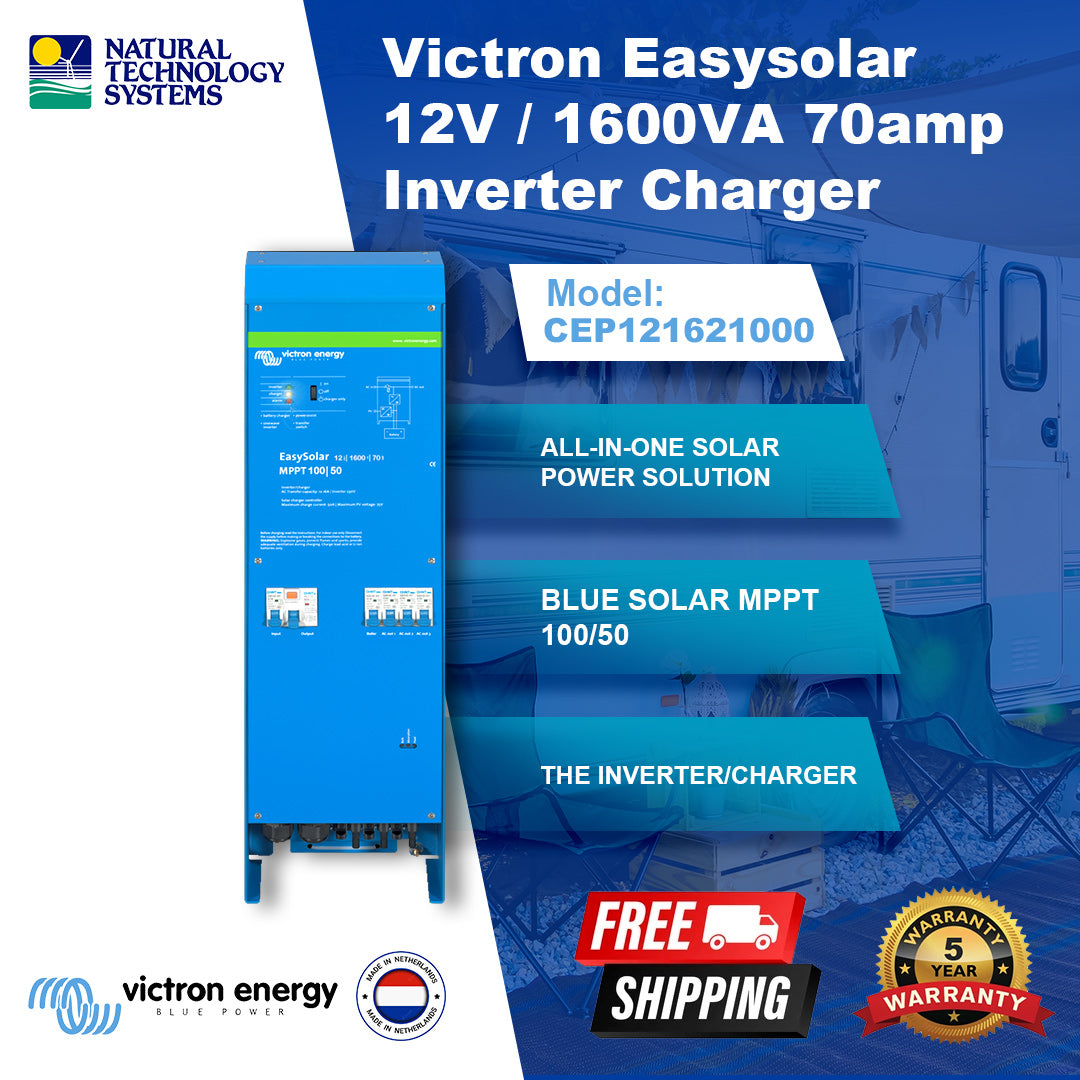 Victron EasySolar Inverter/Charger/MPPT 12V/1600VA 70Amp cep121621000