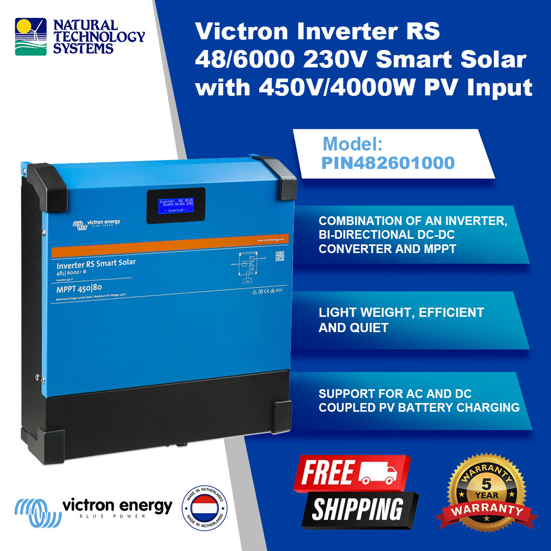 Victron Inverter RS 48/6000 230V Smart Solar with 450V/4000W PV Input PIN482601000