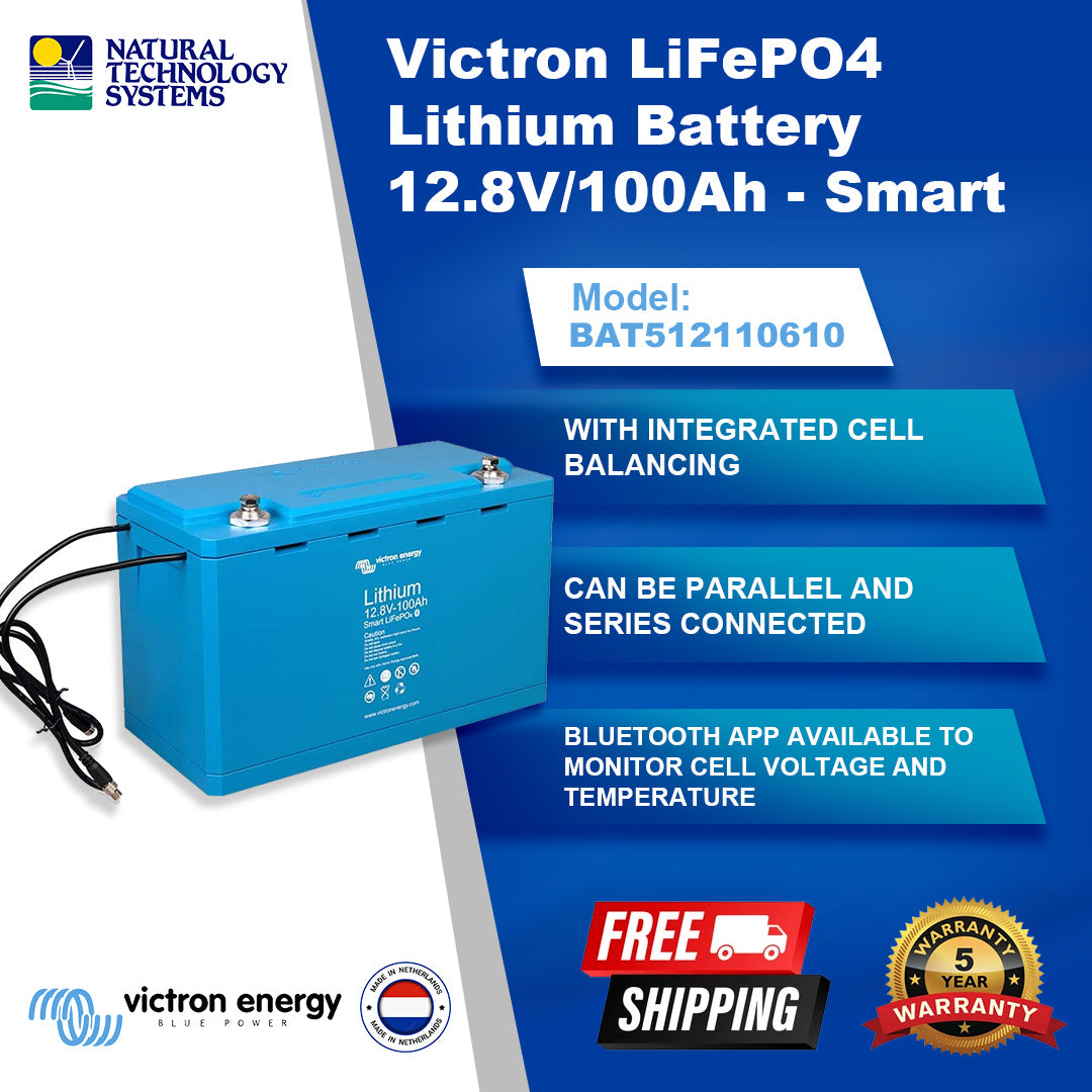 Victron LiFePO4 Lithium Battery 12.8V/100Ah Smart BAT512110610