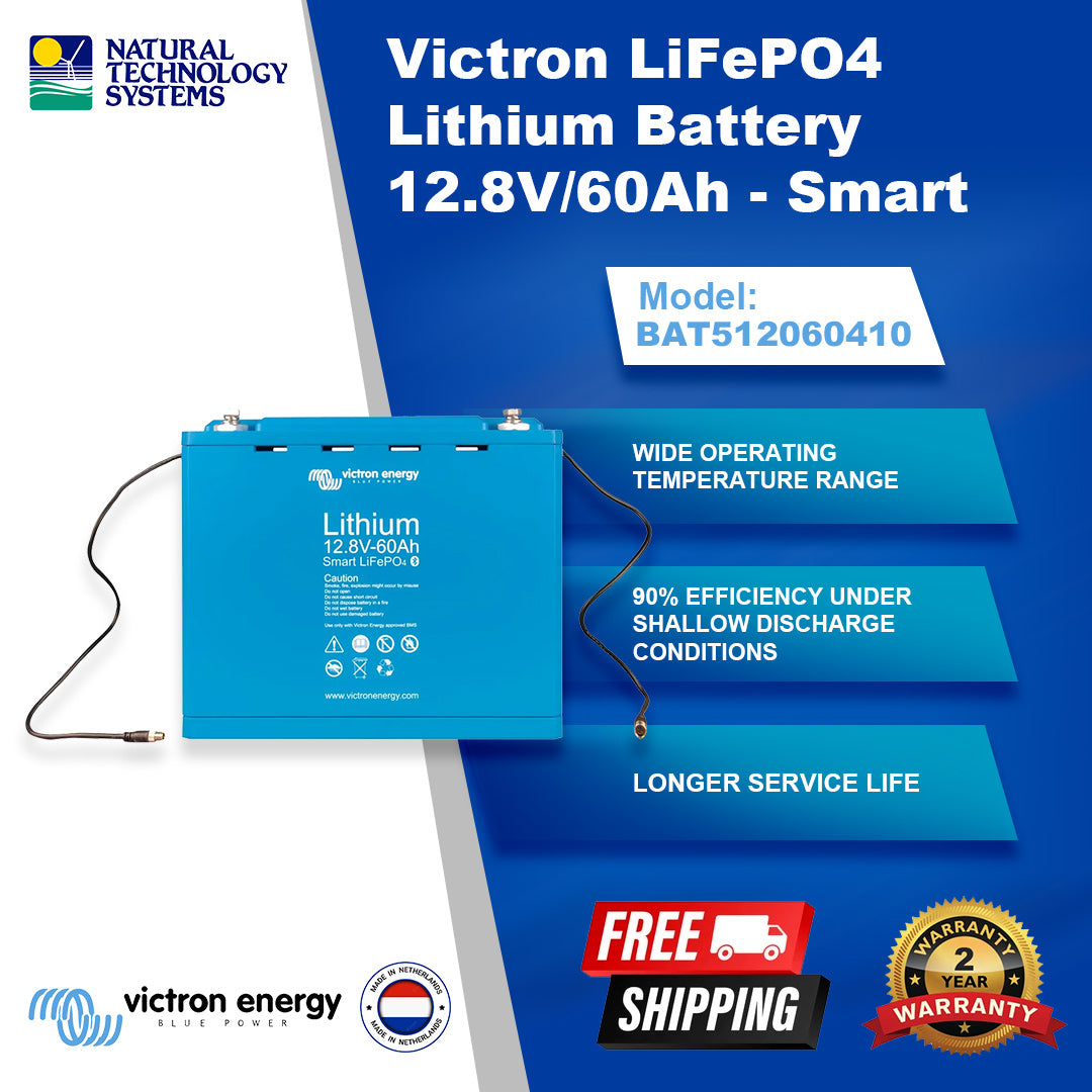 Victron LiFePO4 Lithium Battery 12.8V/60Ah - Smart (BAT512060410)