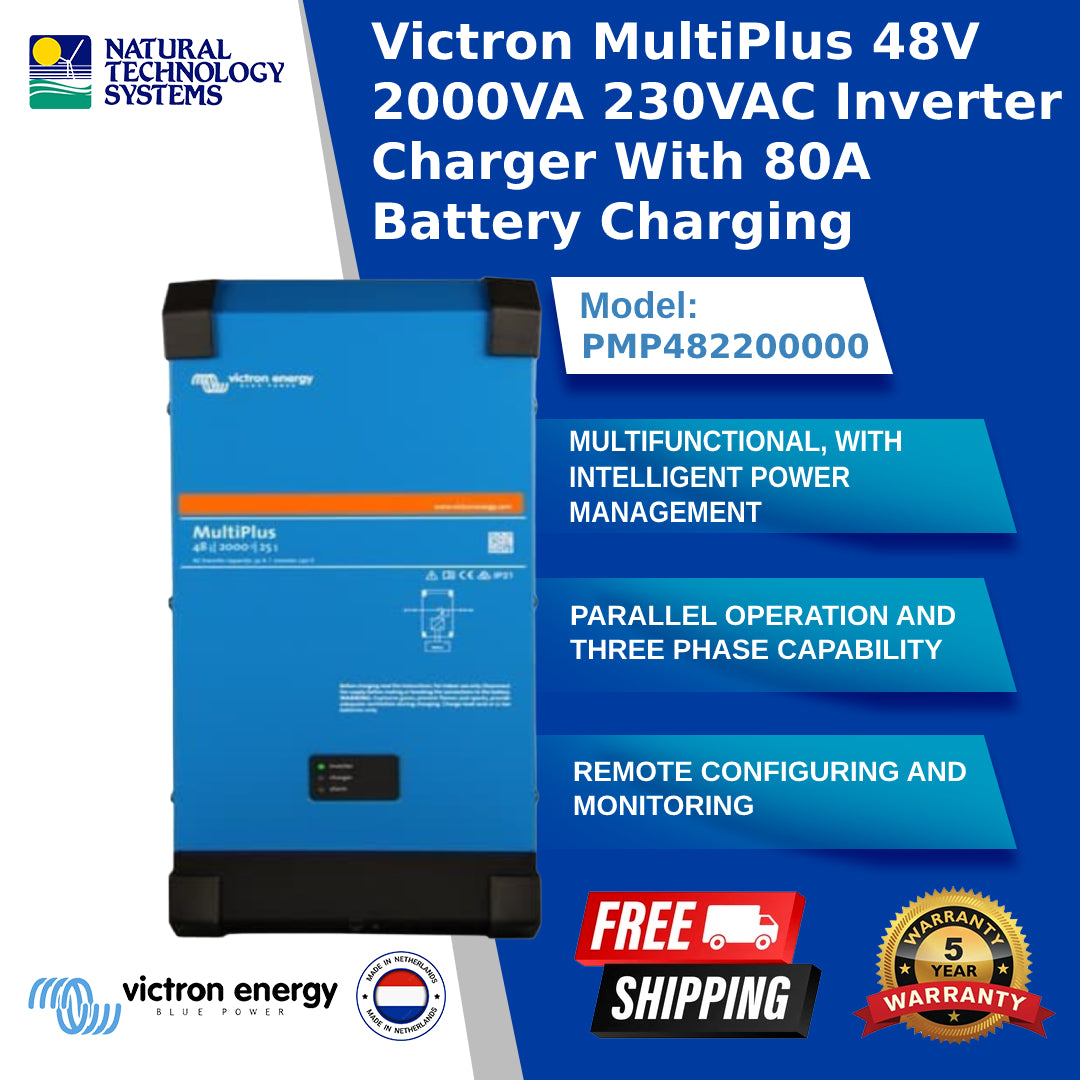 Victron MultiPlus 48V 2000VA 230VAC Inverter Charger With 80A Battery Charging (PMP482200000)