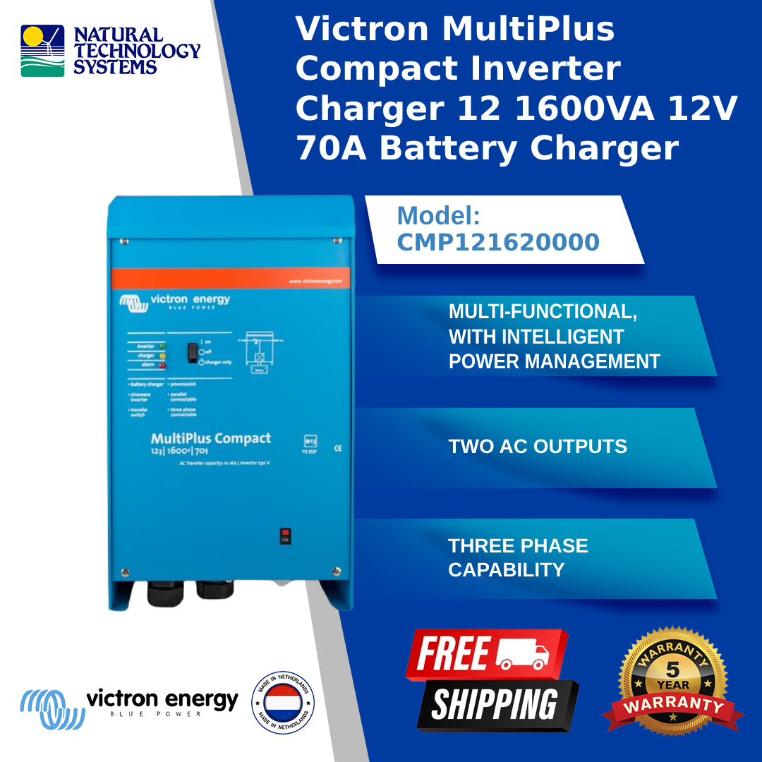 Victron MultiPlus Compact Inverter Charger12/1600/70-16 230V VE.Bus CMP121620000