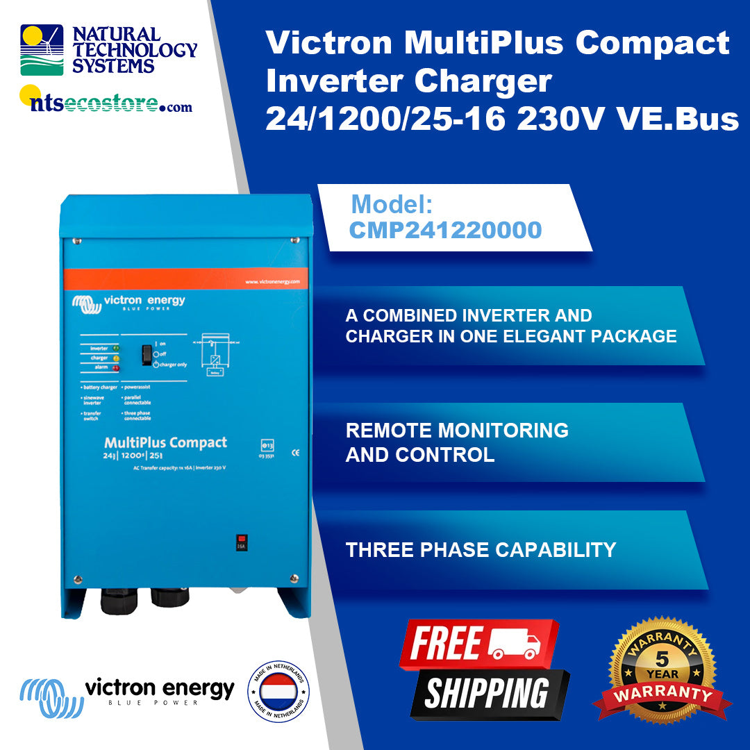 Victron MultiPlus Compact Inverter Charger 24/1200/25-16 230V VE.Bus (CMP241220000)