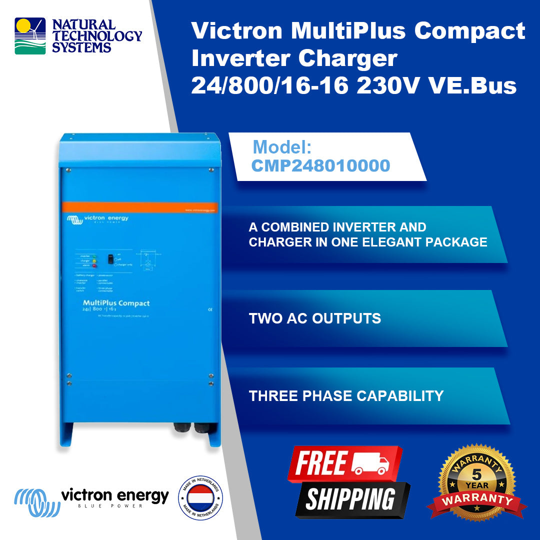 Victron Multiplus Compact Inverter Charger 24V 800VA 16A CMP248010000