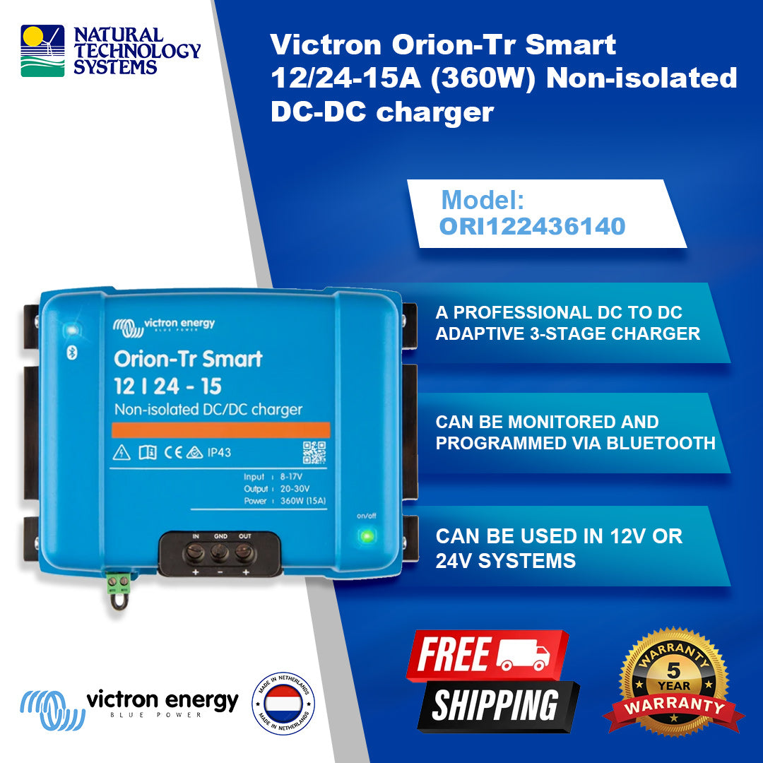 Victron Orion-Tr Smart Non-isolated DC-DC Charger 12/24 15A ORI122436140