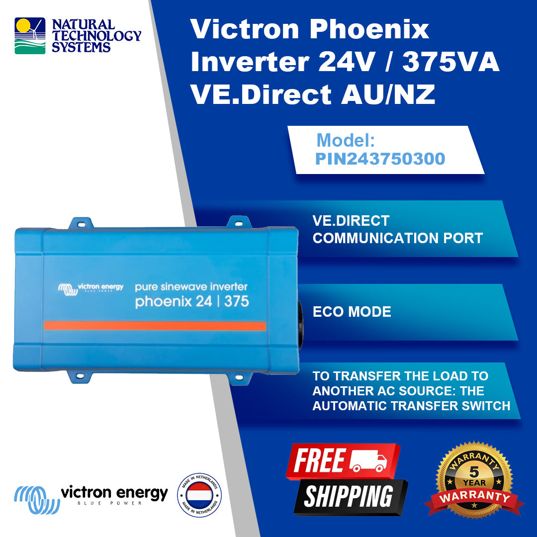 Victron Phoenix Inverter 24V/375VA VE.Direct AU/NZ PIN243750300