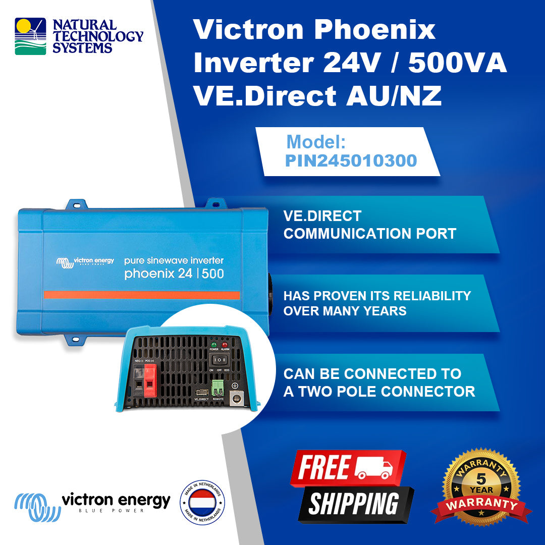 Victron Phoenix Inverter 24V / 500VA VE.Direct AU/NZ (PIN241501300)