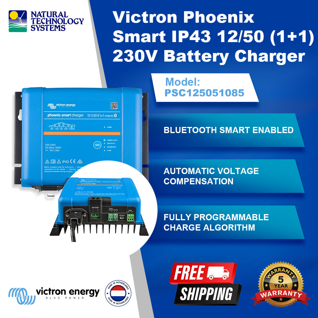 Victron Phoenix Smart IP43 12/50 Battery Charger (1+1) 230V PSC125051085