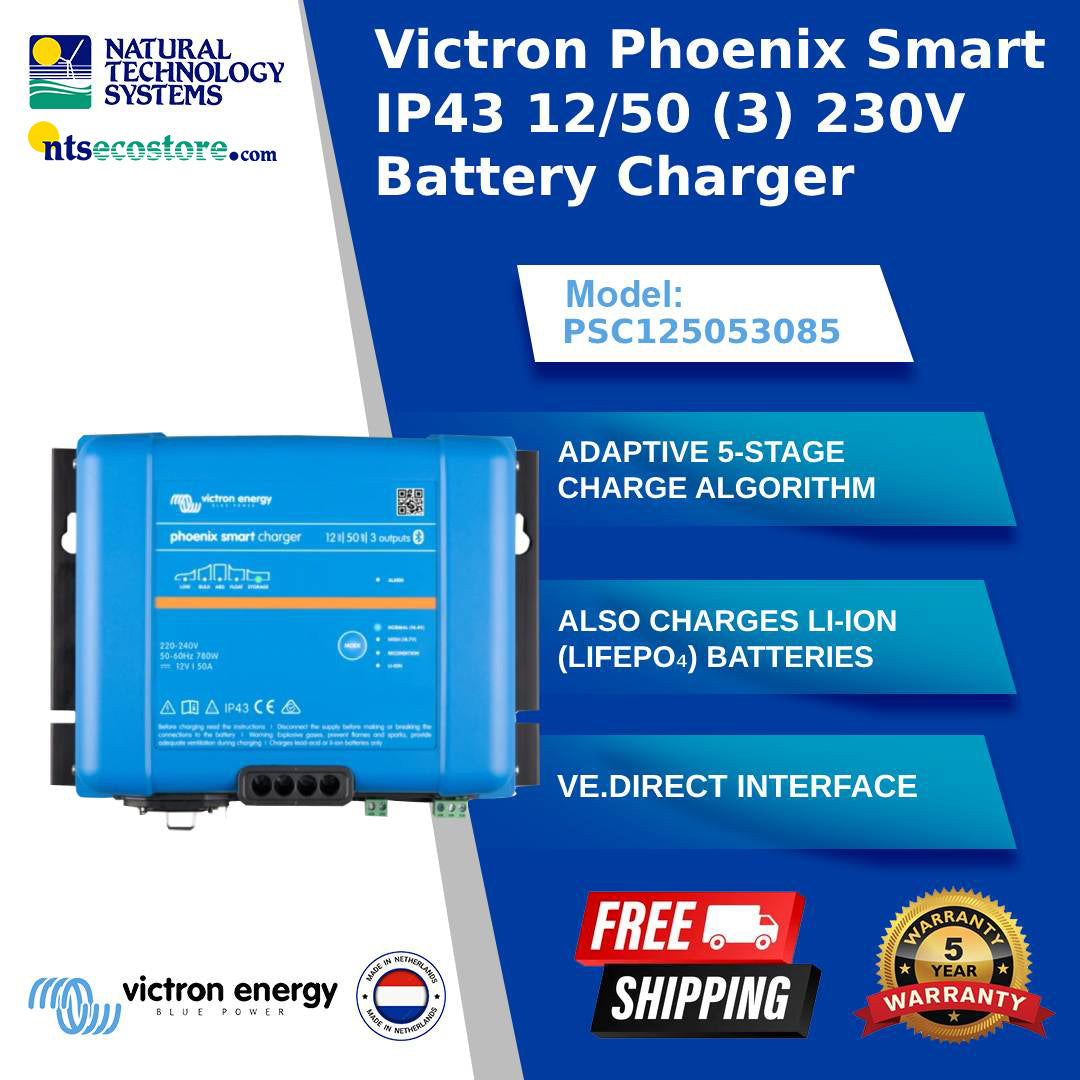 Victron Phoenix Smart IP43 12/50 Battery Charger (3) 230V PSC125053085