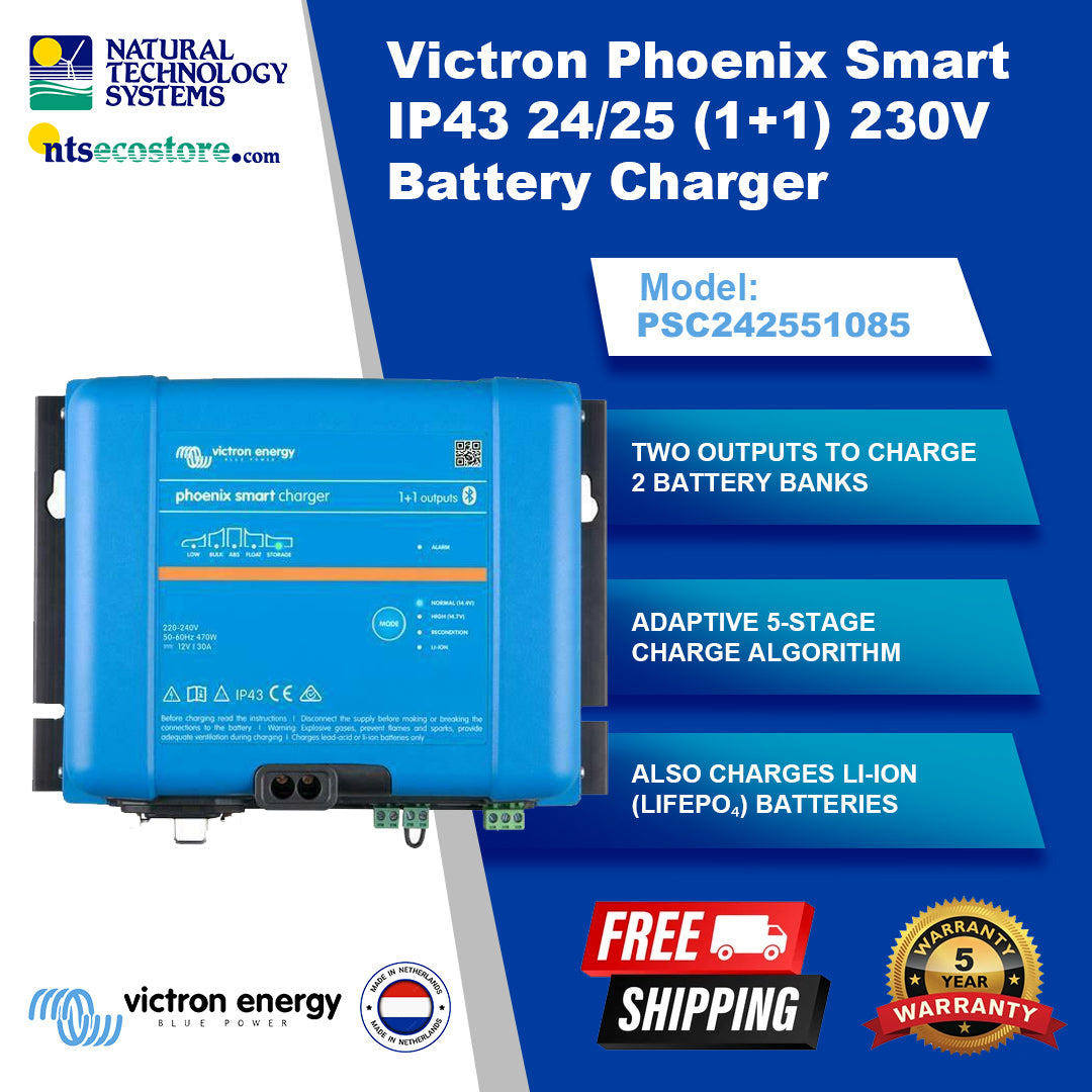 Victron Phoenix Smart IP43 24/25 Battery Charger 1+1 230V PSC242551085
