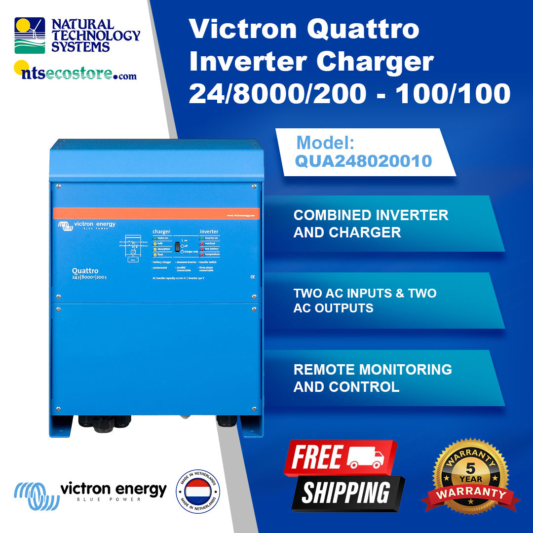 Victron Quattro Inverter Charger 24/8000/200 - 100/100 230V VE.Bus QUA248020010