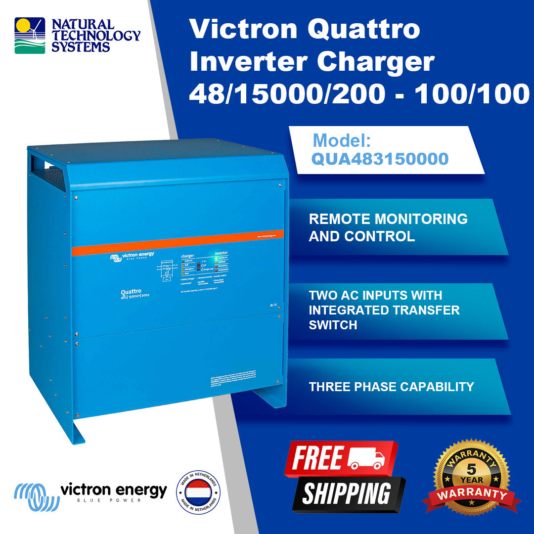 Victron Quattro Inverter Charger 48/15000/200 - 100/100 (QUA483150000)