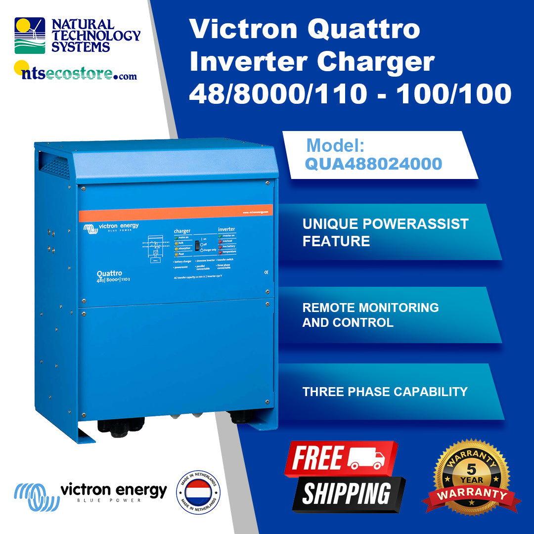 Victron Quattro Inverter Charger 48/8000/110 - 100/100 QUA488024000