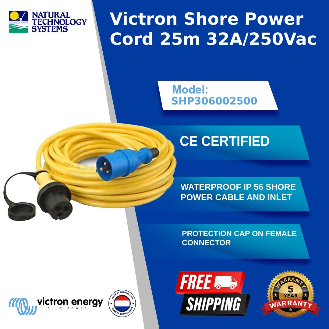 Victron Shore Power Cord 25m 32A/250Vac (SHP306002500)