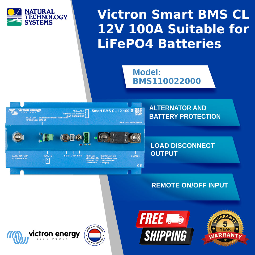 Victron Smart BMS CL 12V 100A Suitable for LiFePO4 Batteries (BMS110022000)