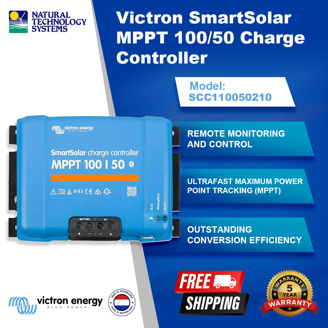 Victron SmartSolar MPPT 12/24V Charge Controller 100/50 SCC110050210