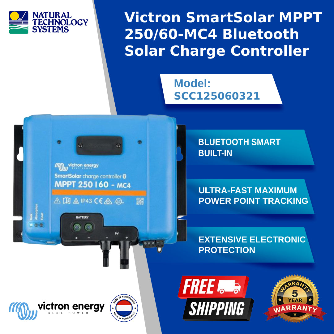 Victron SmartSolar MPPT 250/60 MC4 Bluetooth Charge Controller SCC125060321