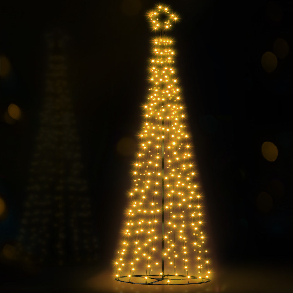 Jingle Jollys Solar Christmas Tree 3.6M LED Xmas Tree 8 Light Modes Warm White