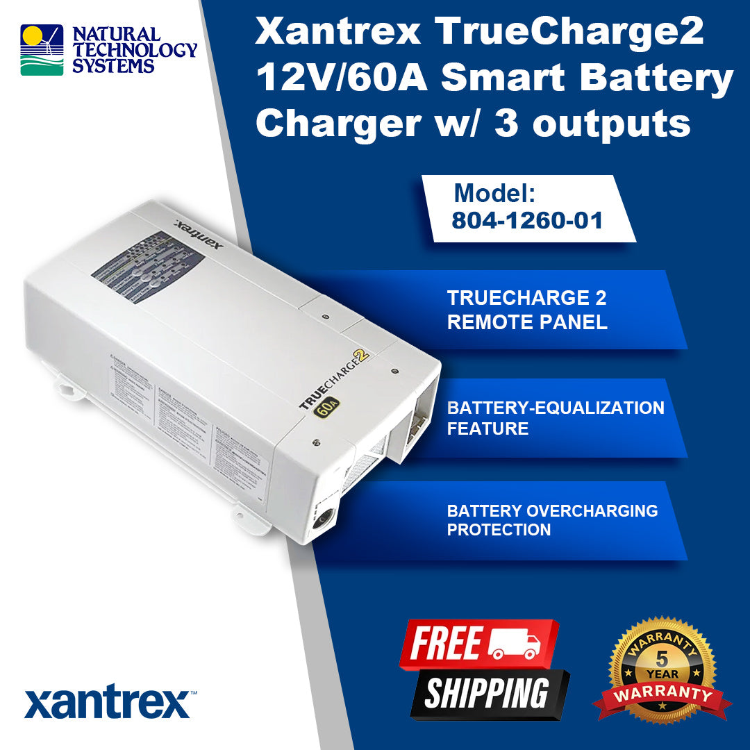 Xantrex TrueCharge2 12V 60A Smart Battery Charger 3 Outputs 804-1260-01