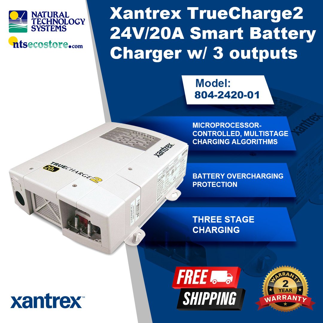 Xantrex TrueCharge2 24V/20A Smart Battery Charger w/ 3 outputs (804-2420-01)