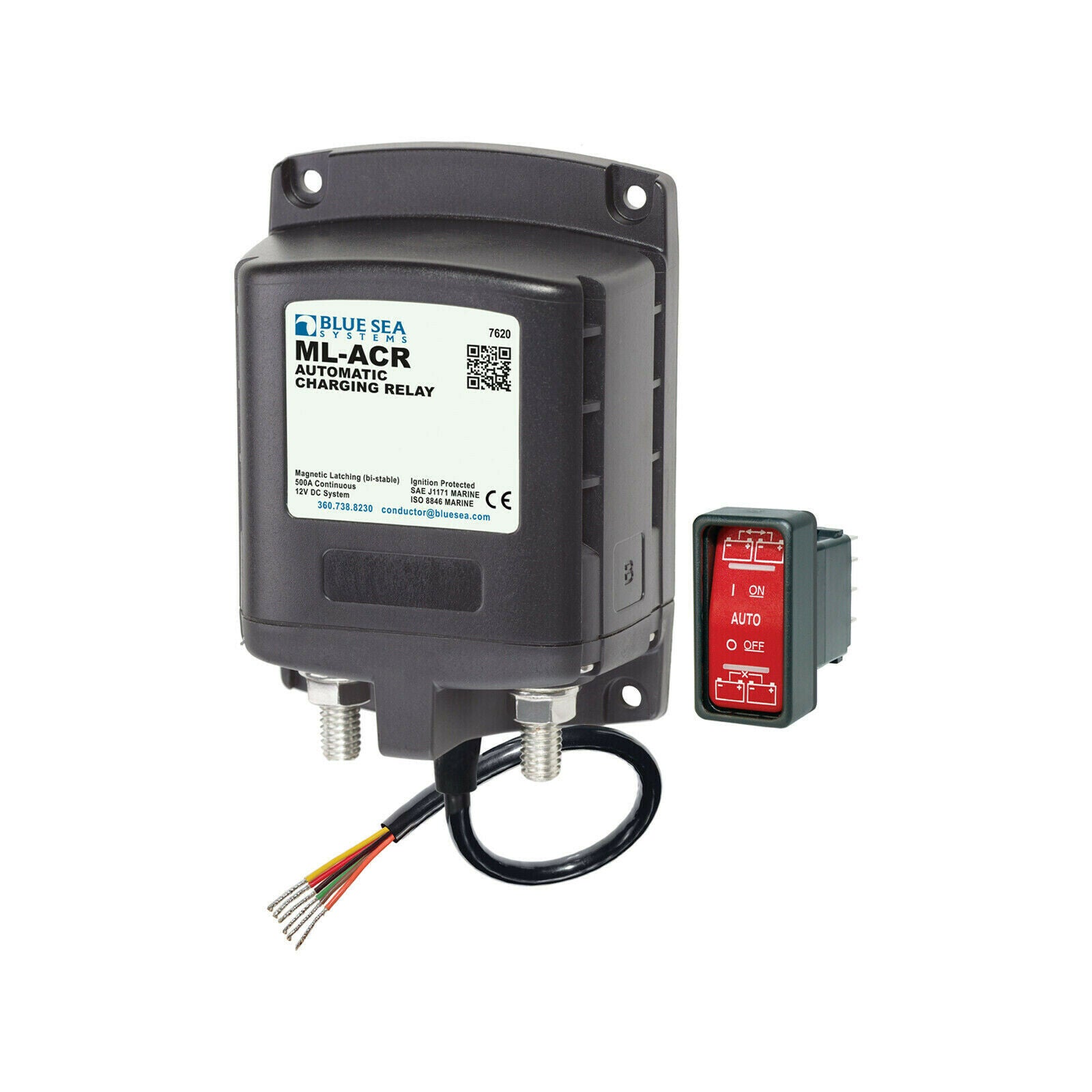 Blue Sea Systems VSR ML Series Auto Charge Relay 500A 12V BS-7620B