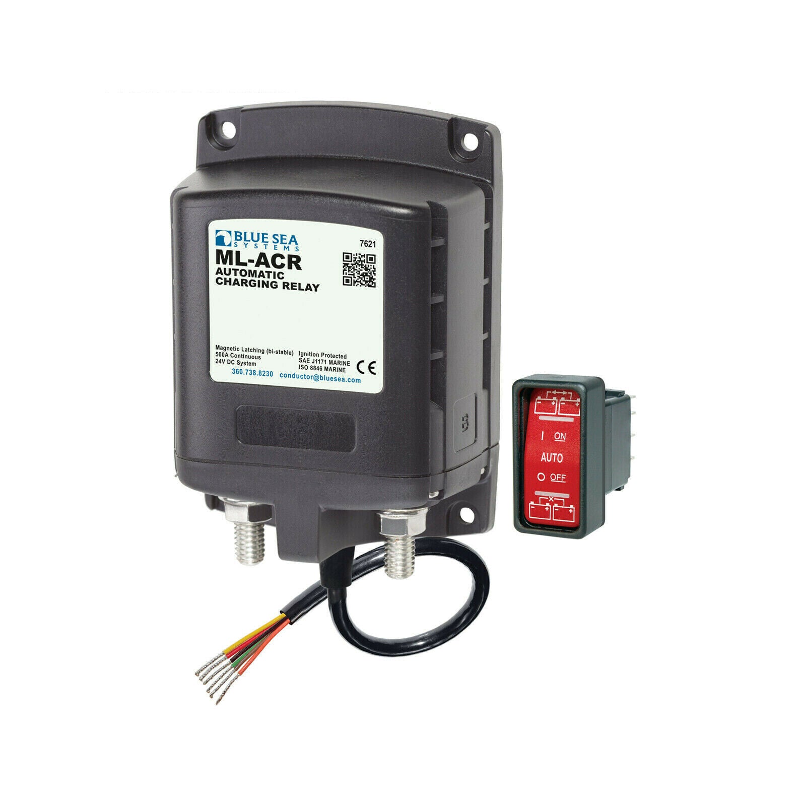 Blue Sea Systems VSR ML Series Auto Charge Relay 500A 24V BS-7621B