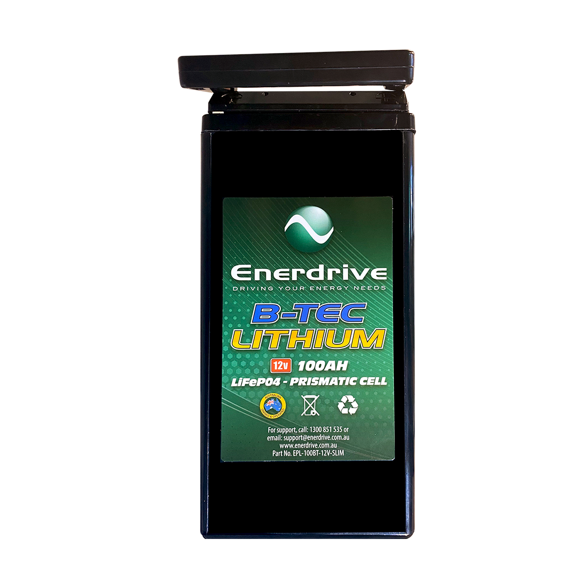 Enerdrive EPOWER B-TEC 100Ah Slim Lithium Battery EPL-100BT-12V-SLIM