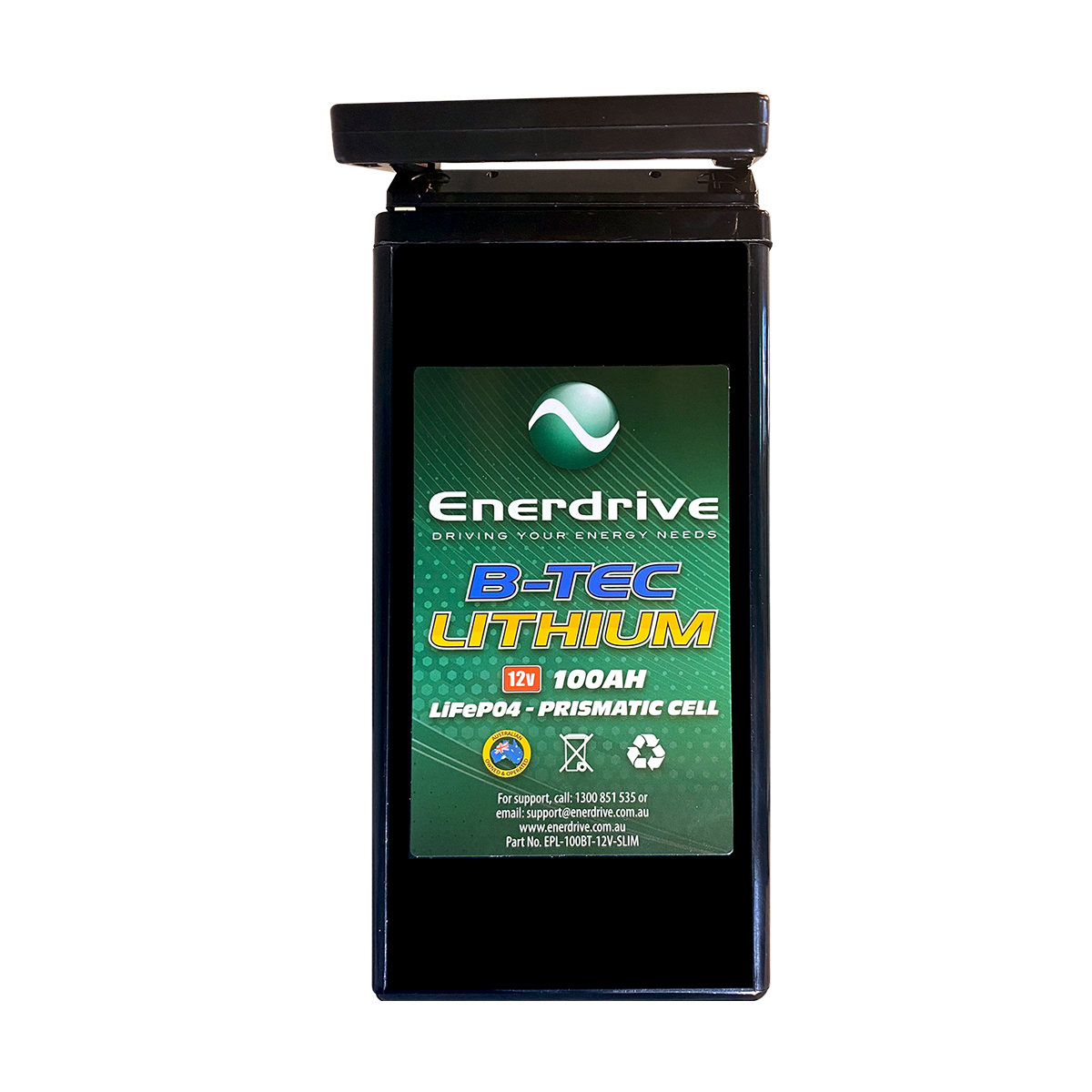 Enerdrive ePOWER B-TEC 100Ah Slim Lithium Battery EPL-100BT-12V-SLIM
